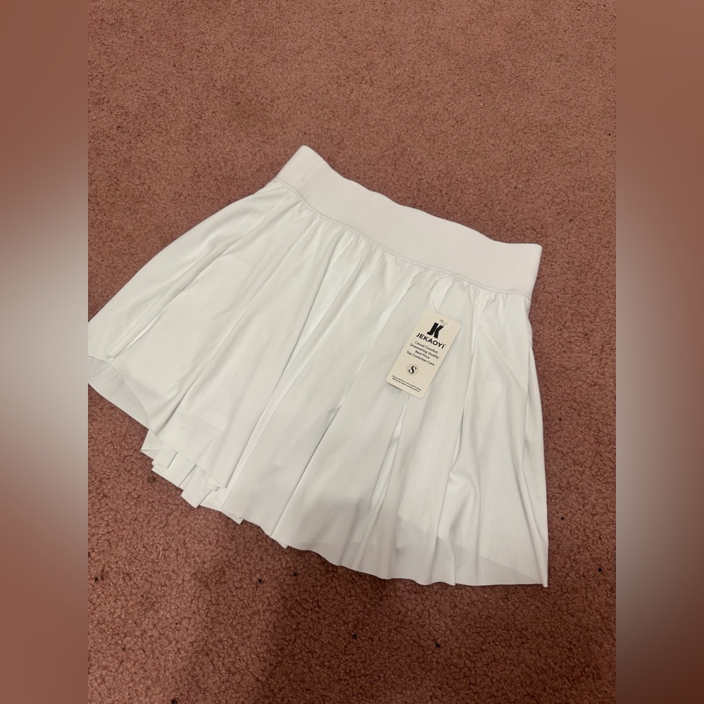New small white shirt ruffle pleated mini school girl skirt festival tennis rave